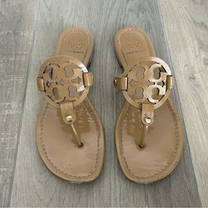 Tory Burch Miller Patent Calf Thong Sandals in 8M